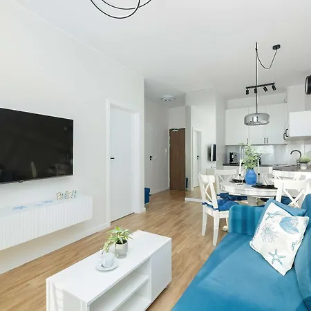 Blue And Beige In With Seasonal Pool, Parking And Balcony By Renters Apartment Sianozety