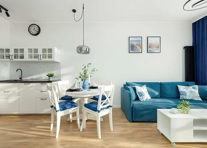 Blue And Beige In With Seasonal Pool, Parking And Balcony By Renters Sianożęty